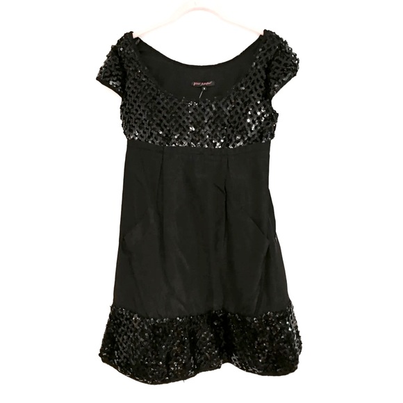 Rare 2009 NWT Betsey Johnson sequins & knit black dress w/pockets-2